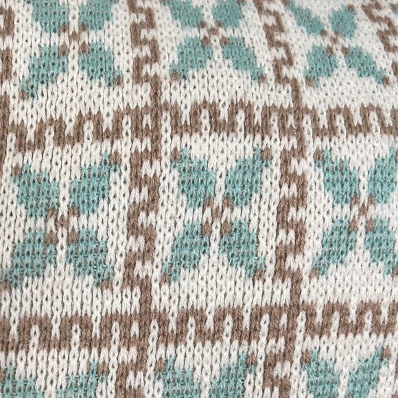 Vintage Fair Isle Knit Floral Pattern Slouchy Eccentric Eclectic Grandpa Grandma - Picture 6 of 7